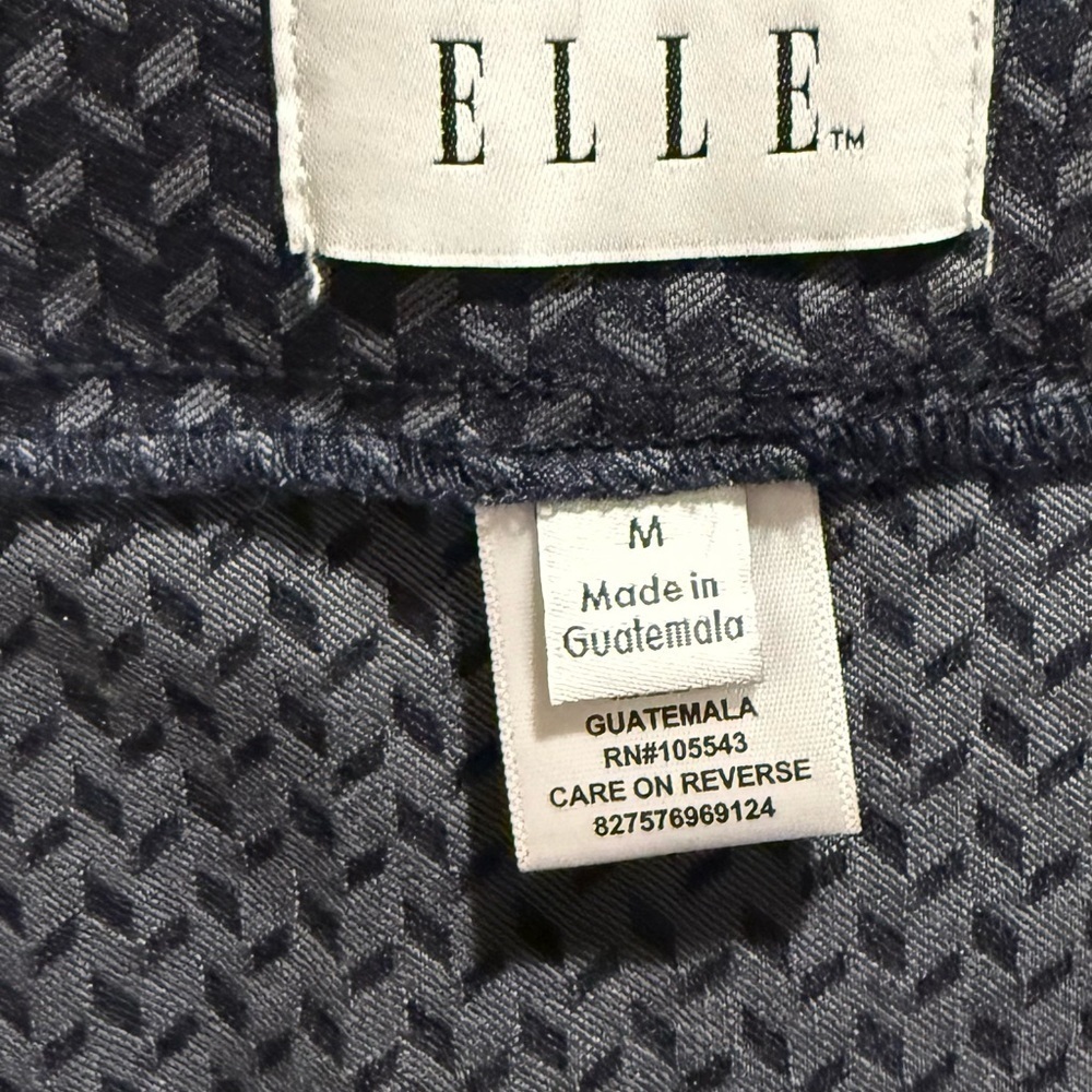 ELLE Black & Grey Textured Pull-On Pencil Skirt – Size M - Picture 3 of 4